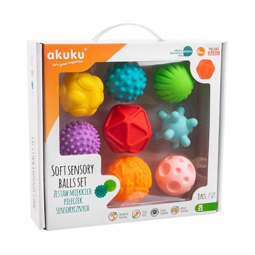 Miniaturka artykułu - AKUKU Zestaw piłeczek sensorycznych A0452, 8szt.
