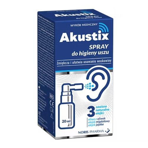 Miniaturka artykułu - Akustix Spray do higieny uszu, 20 ml