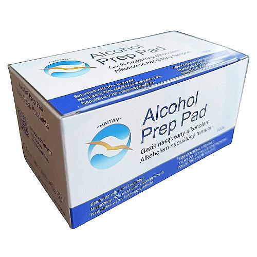 Miniaturka artykułu - Alcohol Prep Pads Gaziki nasączone alkoholem 6cm x 3cm, 100 szt. USZKODZONE / BRAK OPAKOWANIA TEKTUROWEGO
