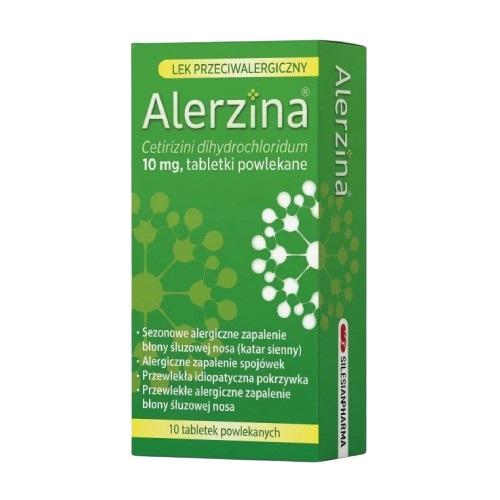 Miniaturka artykułu - Alerzina 10 mg Lek przeciwalergiczny, 10 tabletek powlekanych