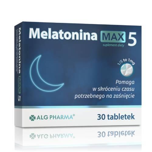 Miniaturka artykułu - Alg Pharma Melatonina Max 5, 30 tabl.