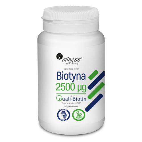 Miniaturka artykułu - ALINESS Biotyna 2500 mcg QualiBiotin&reg; - 120 tabletek