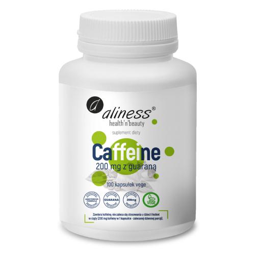 Miniaturka artykułu - Aliness Caffeine 200mg z guaraną, 100 kaps.