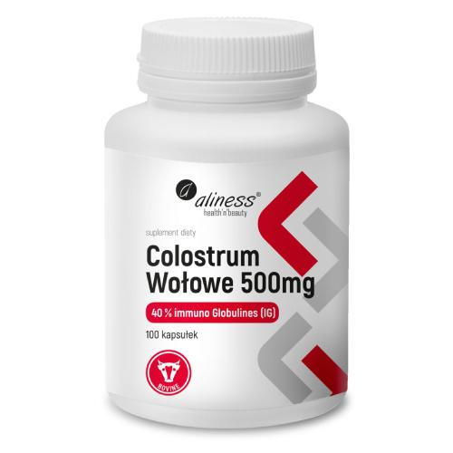 Miniaturka artykułu - Aliness Colostrum Wołowe IG 40% 500 mg, 100 kaps.