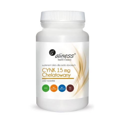 Miniaturka artykułu - ALINESS Cynk Chelatowany 15mg, 100 tabletek
