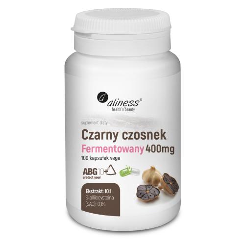 Miniaturka artykułu - ALINESS Czarny czosnek fermentowany 400mg, 100 kapsułek