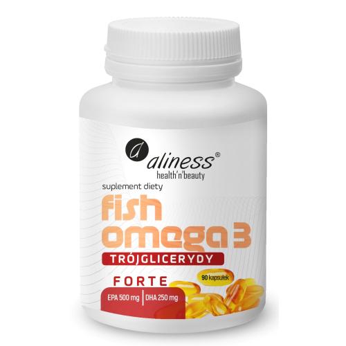 Miniaturka artykułu - Aliness Fish Omega 3 Forte Tr&oacute;jglicerydy, 90 kaps.