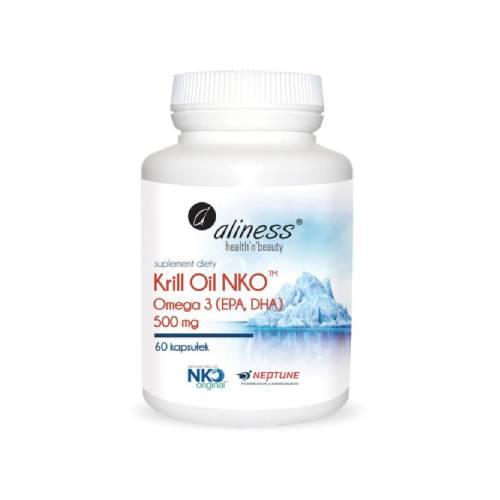 Miniaturka artykułu - ALINESS Krill Oil NKO Omega 3 z Astaksantyną 500 mg - 60 kapsułek