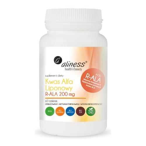 Miniaturka artykułu - ALINESS Kwas Alfa Liponowy R-ALA 200 mg, 60 tabletek