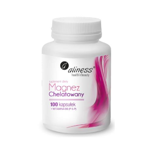 Miniaturka artykułu - Aliness Magnez chelatowany 720 mg + witamina B6, 100 kaps.