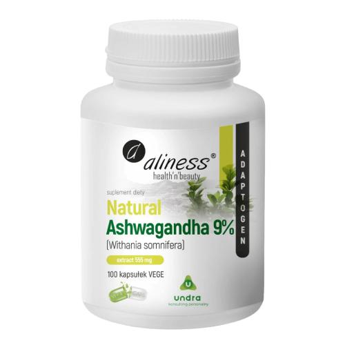 Miniaturka artykułu - Aliness Natural Ashwagandha 9%, 100 kaps.
