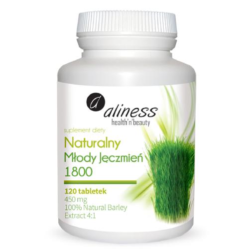 Miniaturka artykułu - ALINESS Naturalny Młody Jęczmień 1800 - 120 tabletek