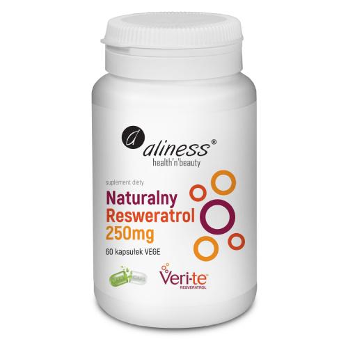 Miniaturka artykułu - ALINESS Naturalny Resweratrol 250 mg, 60 kapsułek