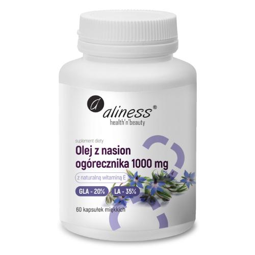 Miniaturka artykułu - Aliness Olej z nasion og&oacute;recznika 1000 mg, 60 kaps.