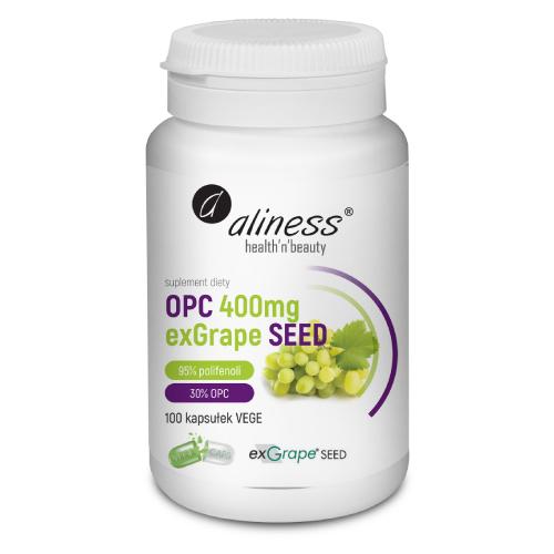 Miniaturka artykułu - ALINESS OPC 400mg exGrape SEED 100kaps.