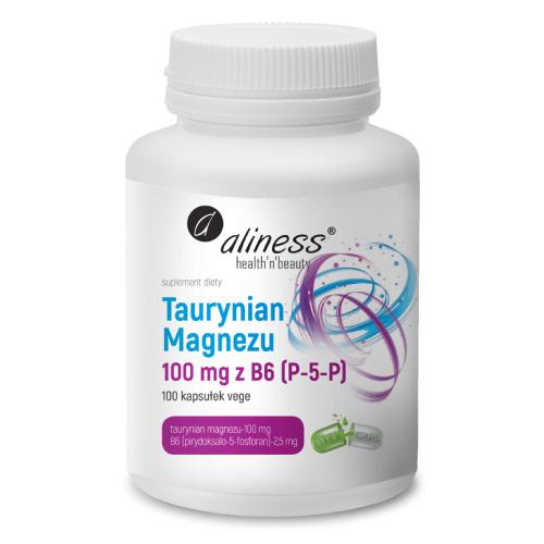 Miniaturka artykułu - ALINESS Taurynian magnezu 100mg z B6, 100 kapsułek