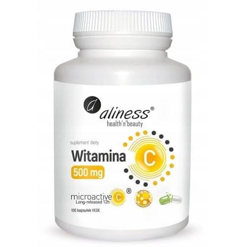 Miniaturka artykułu - ALINESS Witamina C 500mg, 100 kapsułek