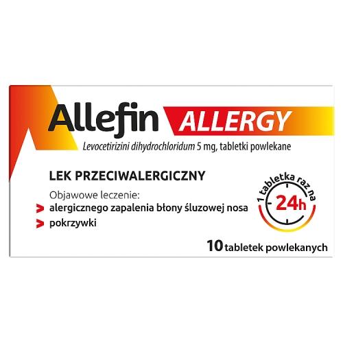 Miniaturka artykułu - ALLEFIN ALLERGY 5mg, 10 tabletek powlekanych