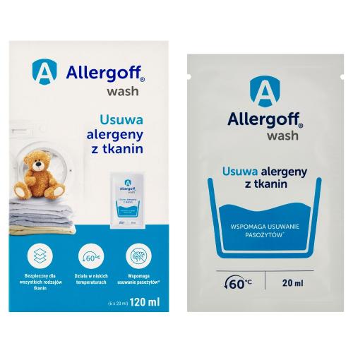 Miniaturka artykułu - Allergoff Wash Koncentrat usuwający alergeny z tkanin, 6 x 20 ml