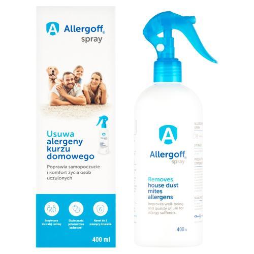 Miniaturka artykułu - Allergoff Spray Neutralizator alergen&oacute;w kurzu domowego, 400 ml - BRAK TEKTUROWEGO OPAKOWANIA