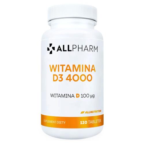 Miniaturka artykułu - Allnutrition Allpharm Witamina D3 4000, 120 tabl.