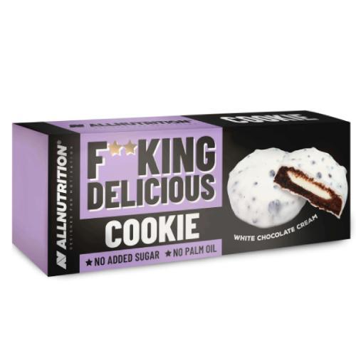 Miniaturka artykułu - ALLNUTRITION FitKing Delicious Ciasteczka kakaowe oblane białą czekoladą, 128g USZKODZONE TEKTUROWE OPAKOWANIE