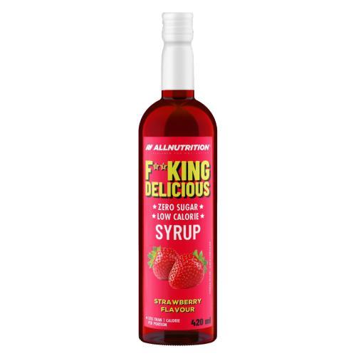 Miniaturka artykułu - Allnutrition Fitking Delicious Syrop Zero Truskawkowy, 420 ml KR&Oacute;TKA DATA 30.06.2026