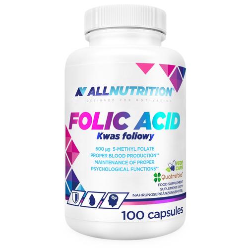 Miniaturka artykułu - Allnutrition Folic Acid Kwas Foliowy, 100 kaps.