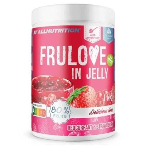Miniaturka artykułu - Allnutrition Frulovei n Jelly Redcurrant & Strawberry Frużelina Czerwona porzeczka i Truskawka, 1000 g KR&Oacute;TKA DATA 30.11.2026