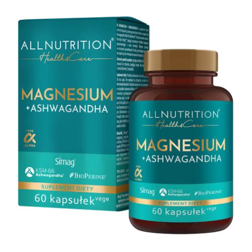 Miniaturka artykułu - ALLNUTRITION Health & Care Magnesium + Ashwagandha, 60 kaps.