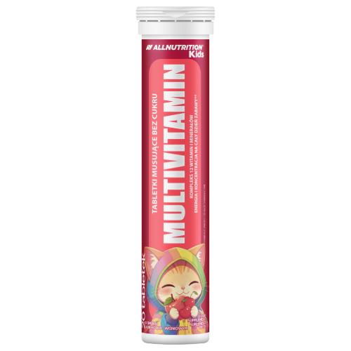 Miniaturka artykułu - Allnutrition Kids Multivitamin Multiwitamina dla dzieci o smaku jabłkowo-wiśniowym, 20 tabl. mus.