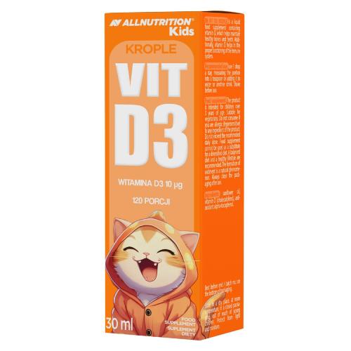 Miniaturka artykułu - Allnutrition Kids Vit D3 Witamina D3 w kroplach dla dzieci, 30 ml
