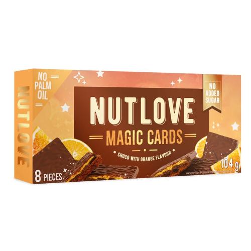 Miniaturka artykułu - ALLNUTRITION Nutlove Magic Cards Ciasteczka kakaowe z kremem pomarańczowym, 104g