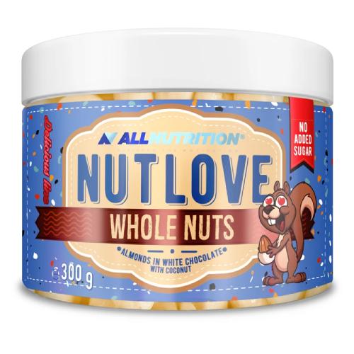 Miniaturka artykułu - ALLNUTRITION NutLove WholeNuts Migdały w białej czekoladzie z kokosem, 300g