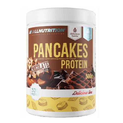 Miniaturka artykułu - ALLNUTRITION Pancakes Protein Mieszanka do naleśnik&oacute;w i gofr&oacute;w o smaku czekoladowym, 500g