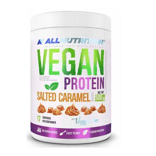 Miniaturka artykułu - ALLNUTRITION Vegan Pea Protein Salted Caramel, 500g