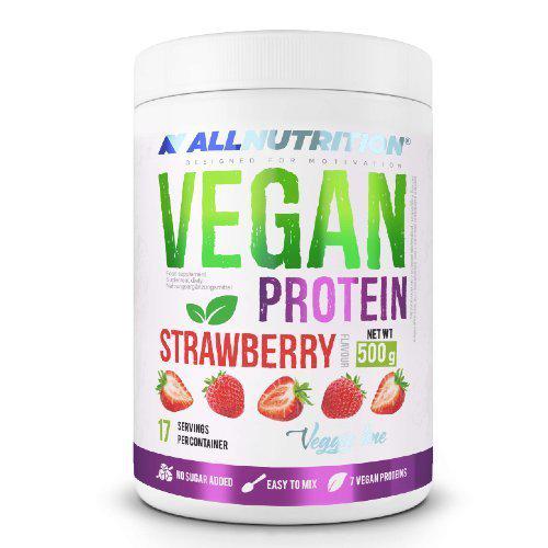 Miniaturka artykułu - Allnutrition Vegan Protein Strawberry, 500g