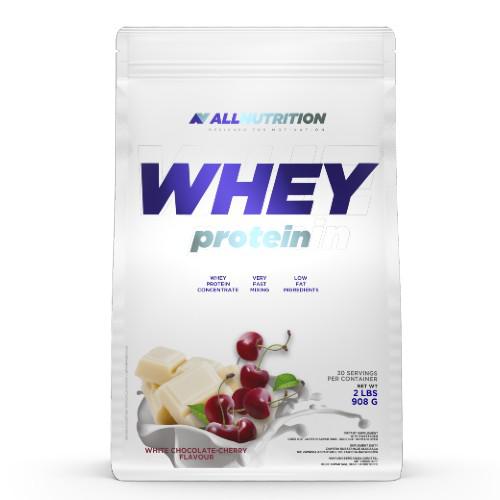 Miniaturka artykułu - Allnutrition Whey Protein White Chocolate Cherry, 908g
