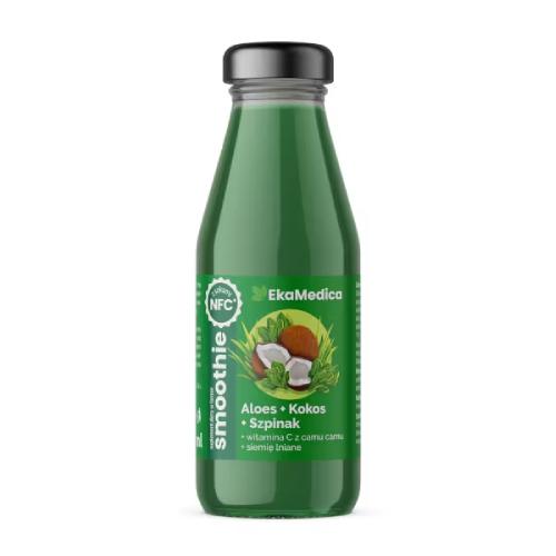 Miniaturka artykułu - EkaMedica Smoothie Aloes Kokos Szpinak płyn, 250 ml