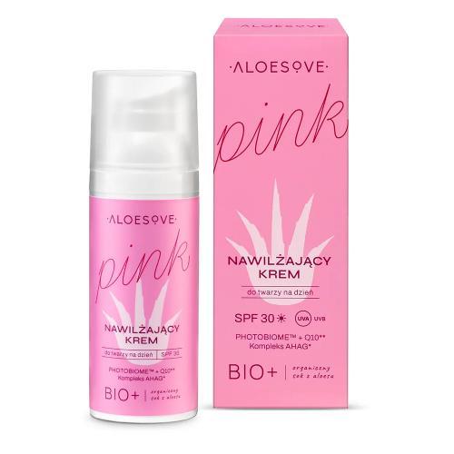 Miniaturka artykułu - ALOESOVE Pink Krem nawilżający do twarzy na dzień SPF 30, 50 ml KRÓTKA DATA 30.09.2025