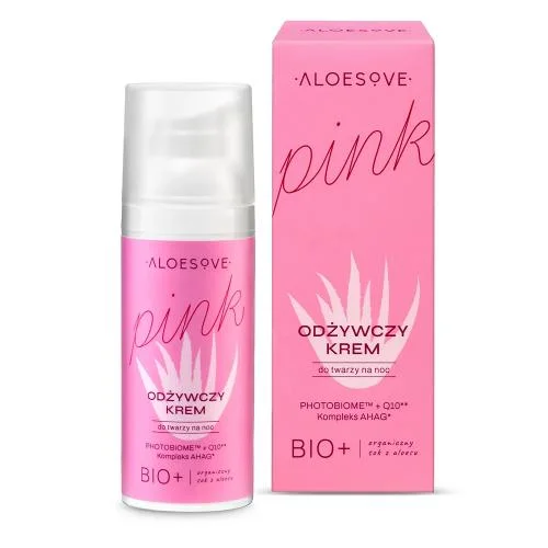 Miniaturka artykułu - ALOESOVE Pink Odżywczy krem do twarzy na noc, 50 ml KR&Oacute;TKA DATA 30.11.2026