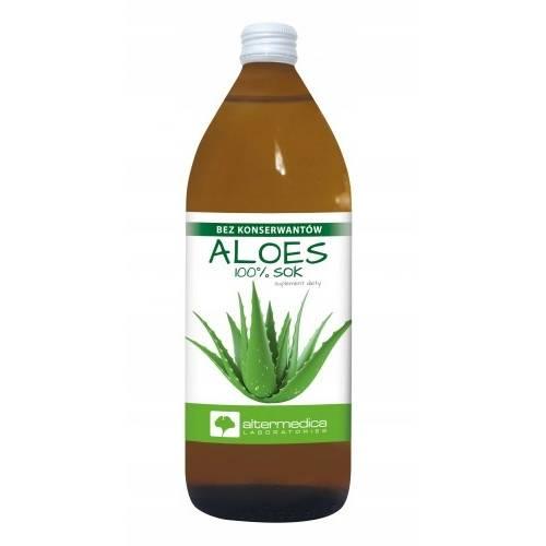 Miniaturka artykułu - Alter Medica Sok Aloe Vera gel aloes z kawałkami miąższu, 1000 ml