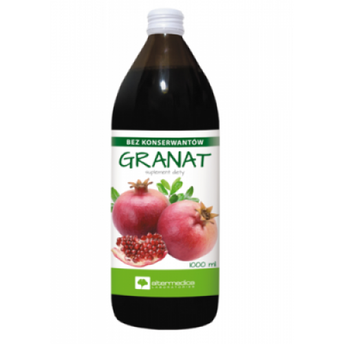 Miniaturka artykułu - ALTERMEDICA Sok Granat - 1000 ml USZKODZONA ETYKIETA PRODUKTU