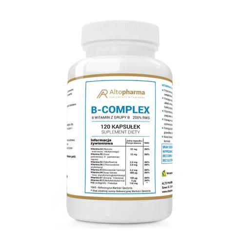 Miniaturka artykułu - ALTOPHARMA Witamina B-Complex 200% RWS, 120 kapsułek