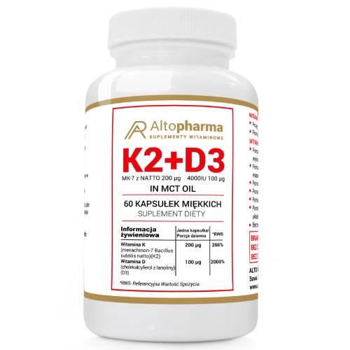 Miniaturka artykułu - ALTO PHARMA Witamina K2 + D3, 60 kaps.