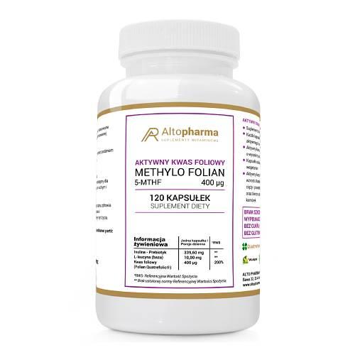Miniaturka artykułu - ALTOPHARMA Aktywny kwas foliowy 400 &micro;g, 120 kaps.