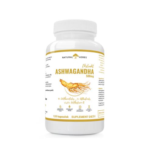 ALTOPHARMA Ashwagandha Extract 500mg 9% Witanolid&oacute;w + L-leucyna, 120kaps.