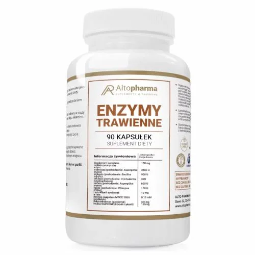 Miniaturka artykułu - Altopharma Enzymy trawienne, 90 kaps. KR&Oacute;TKA DATA 31.10.2026