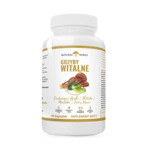 Miniaturka artykułu - ALTOPHARMA Grzyby witalne Cordyceps Reishi Shiitake Maitake Lion&rsquo;s Mane, 60 kaps.