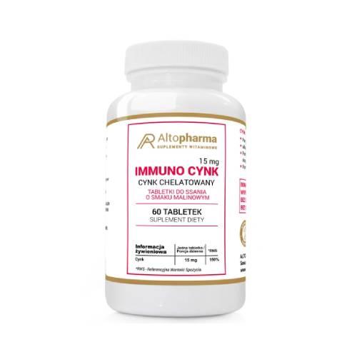 Miniaturka artykułu - ALTOPHARMA Immuno Cynk 15 mg, 60 tabletek do ssania